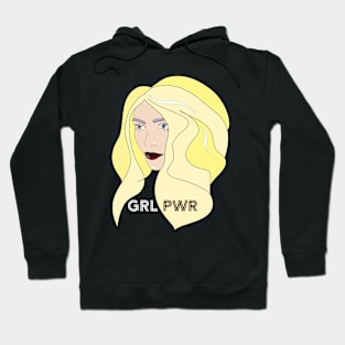 Women Portrait Illustration GRL Pwr Light Hair black Hoodie